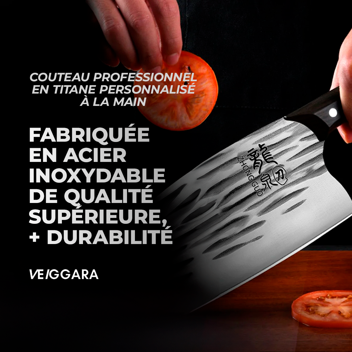 VEIGGARA | Coltello professionale in titanio personalizzato a mano
