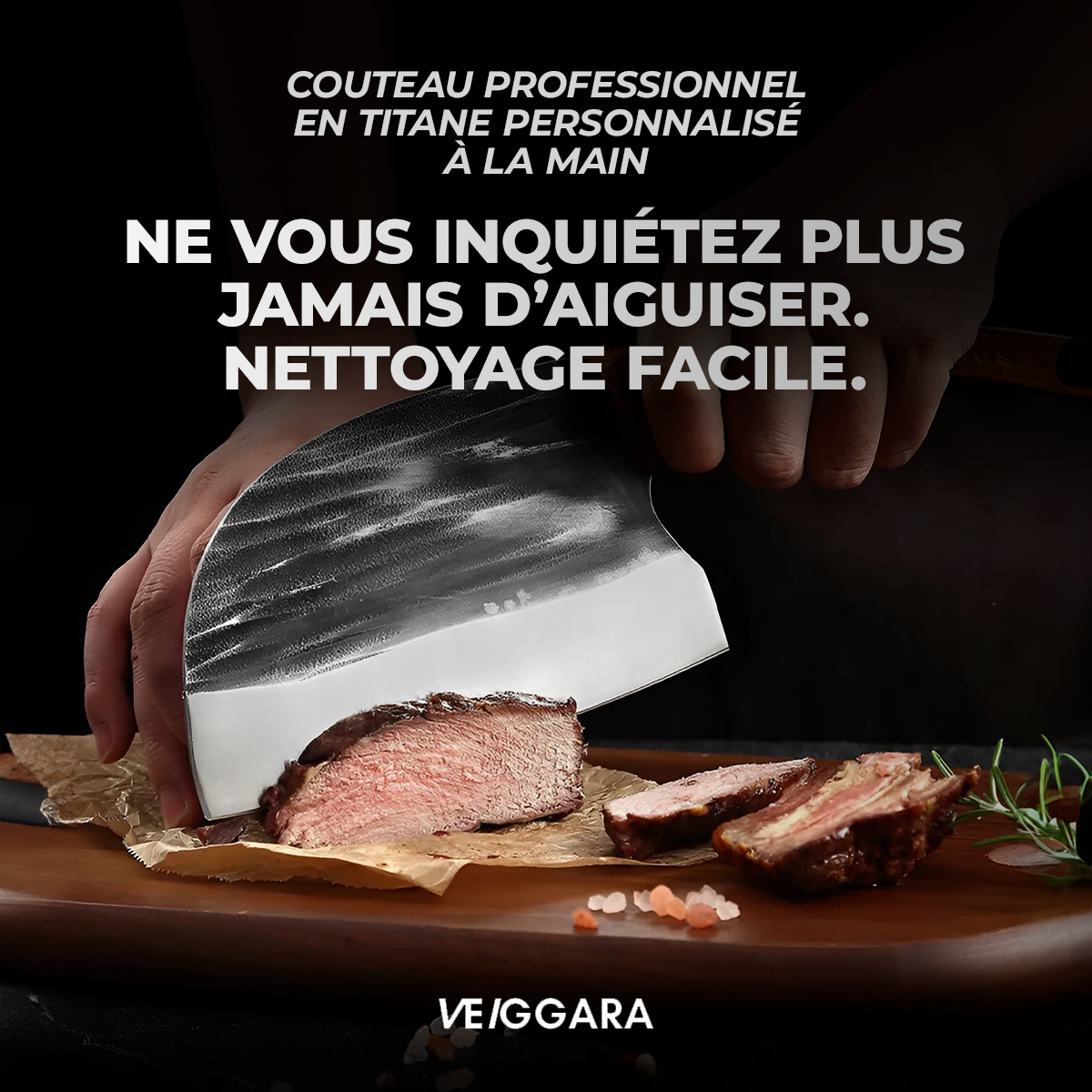 VEIGGARA | Coltello professionale in titanio personalizzato a mano