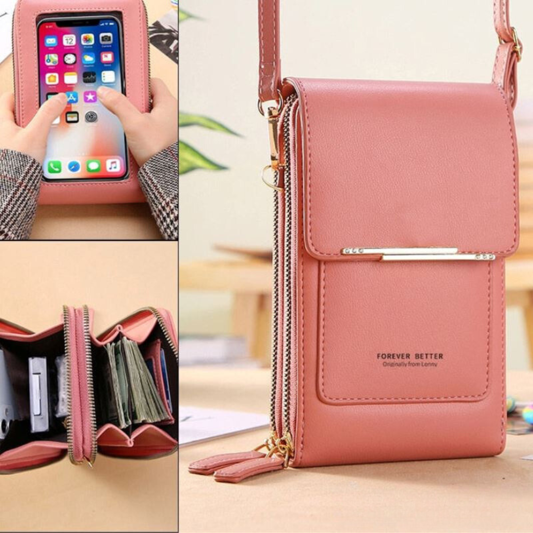 VEIGGARA™ | Borsa a tracolla in pelle con schermo touch