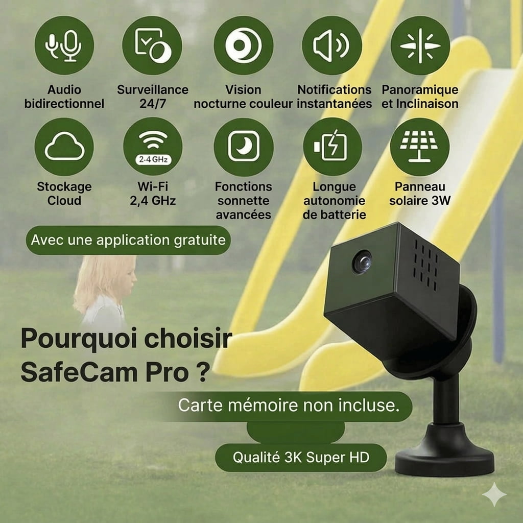 SafeCam PRO - Caméra de sécurité | VEIGGARA