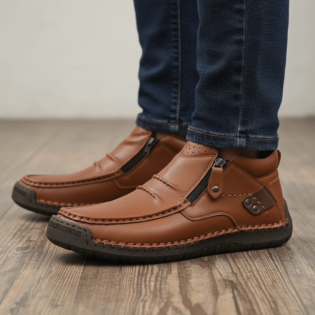 Chaussures Décontractées en Cuir Véritable