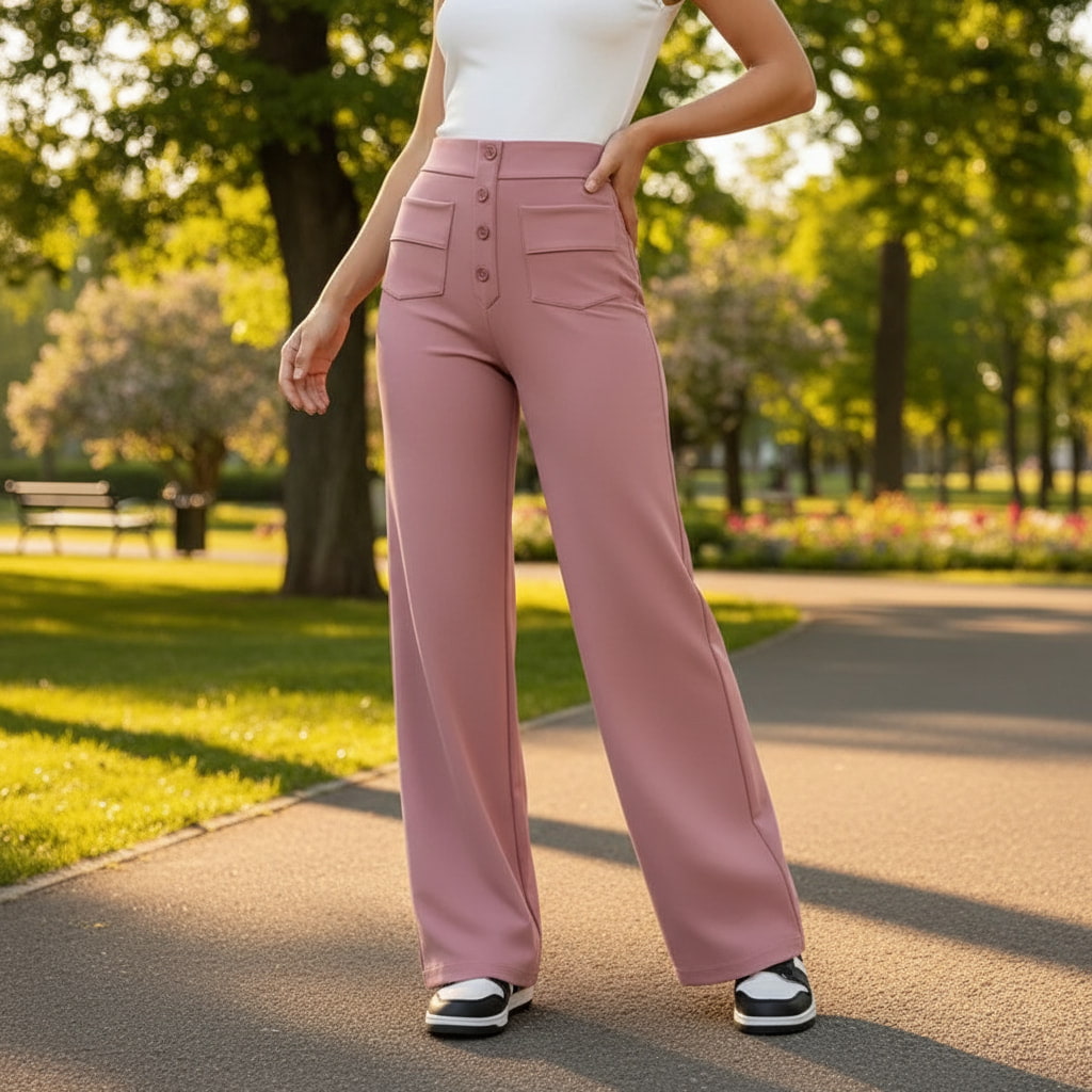 VEIGGARA | Pantalon décontracté taille haute