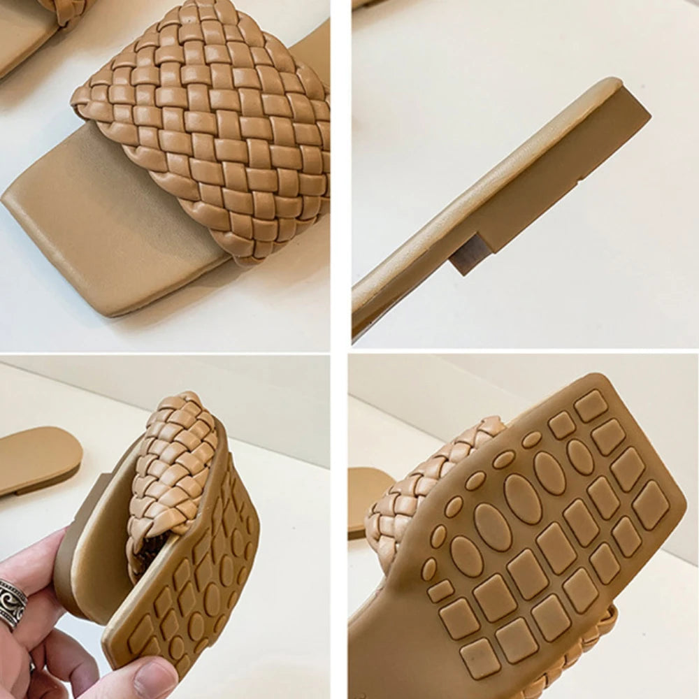 VEIGGARA | Pantofole da donna, design intrecciato. Eleganti e casual.