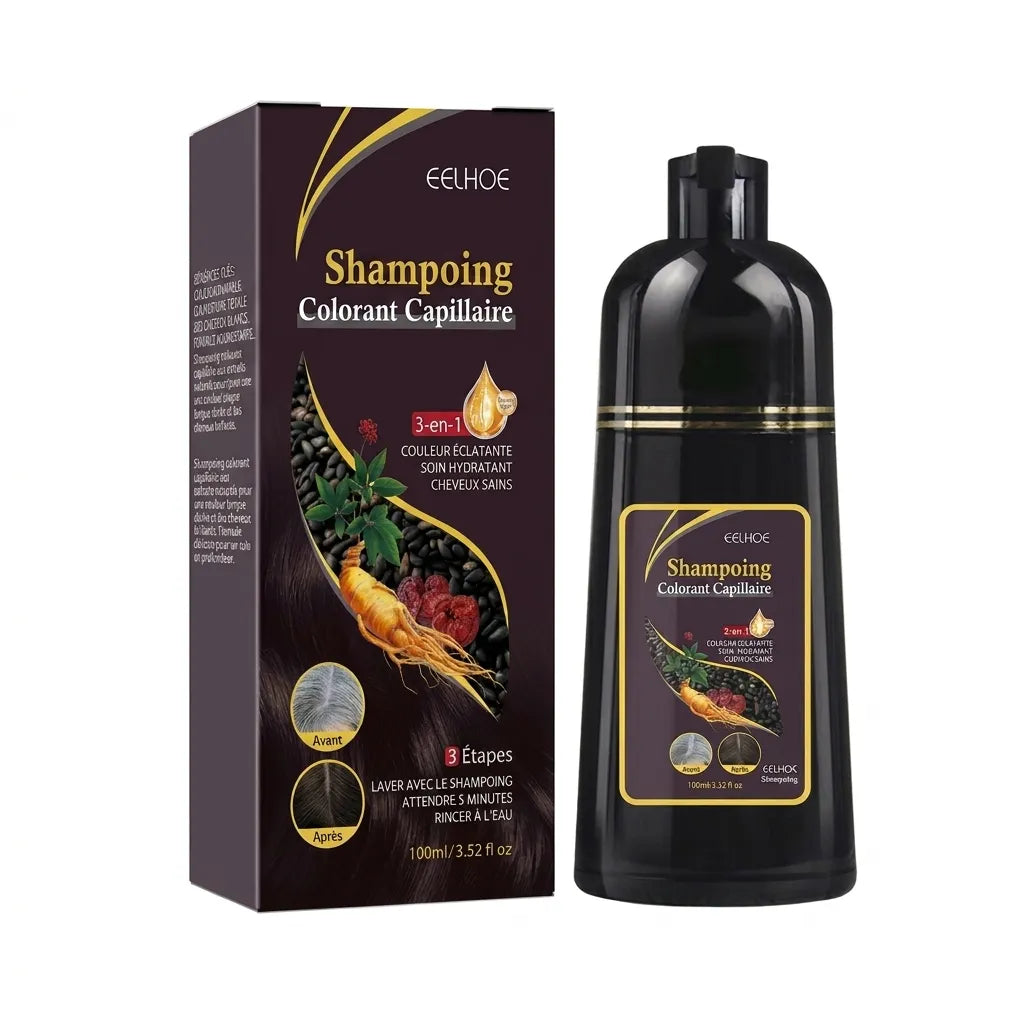 Shampoing réparateur et colorant pour cheveux noirs | Veiggara