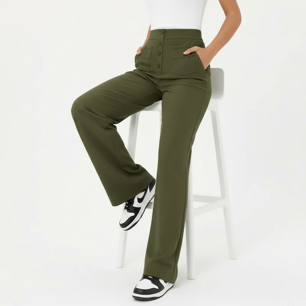 VEIGGARA | Pantalon décontracté taille haute