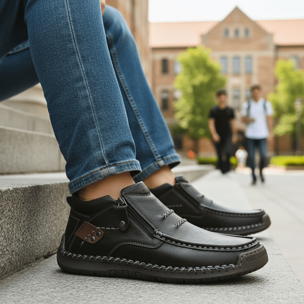 Chaussures Décontractées en Cuir Véritable