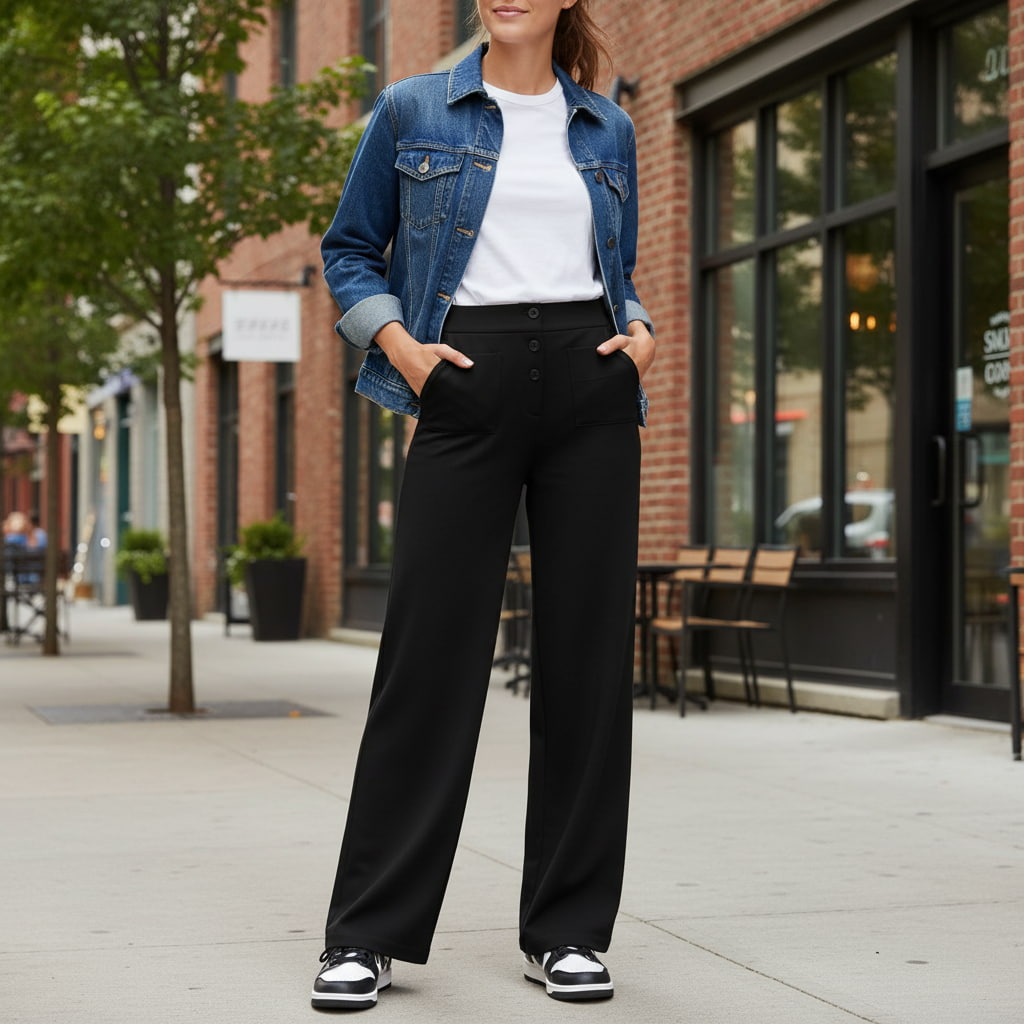 VEIGGARA | Pantalon décontracté taille haute