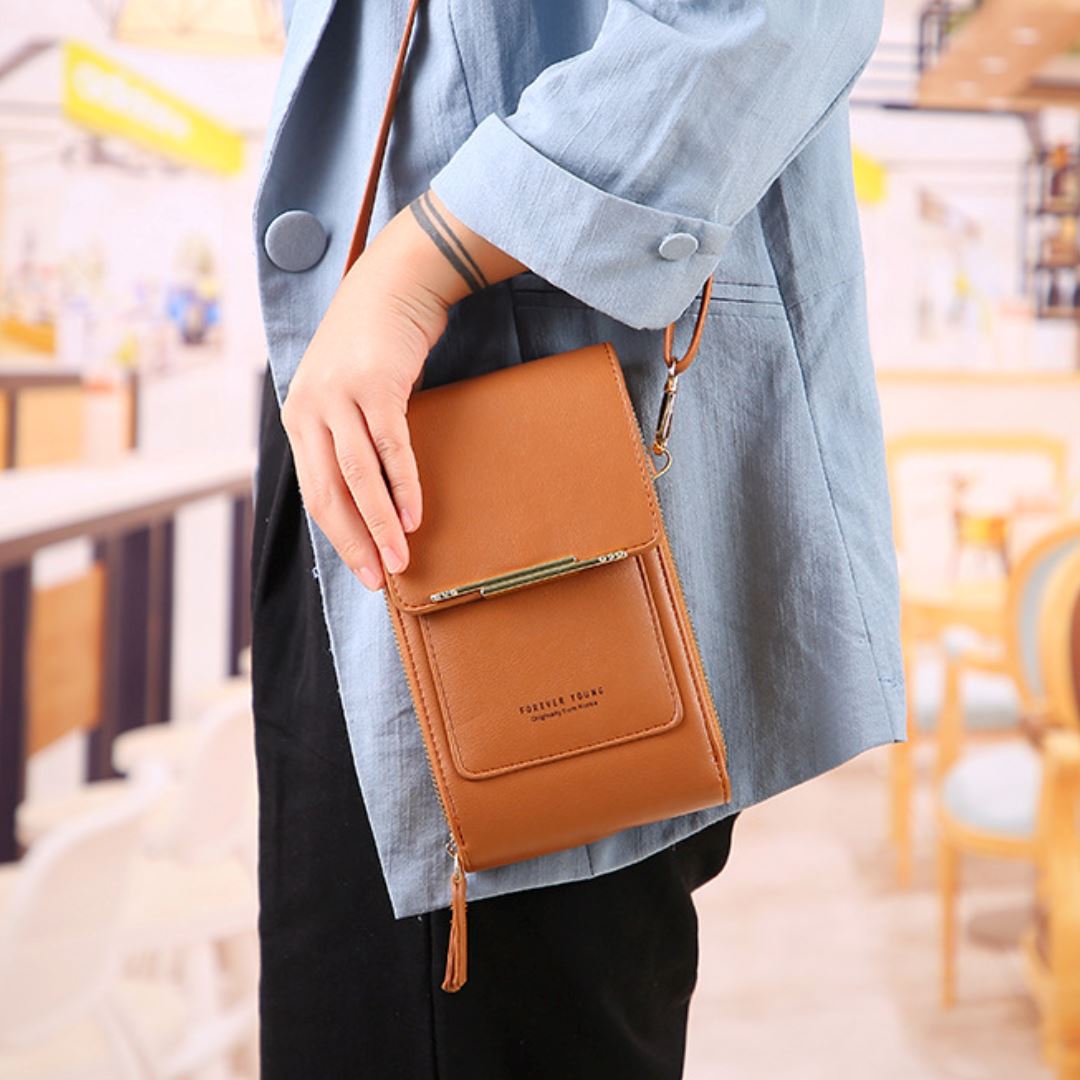 VEIGGARA™ | Borsa a tracolla in pelle con schermo touch